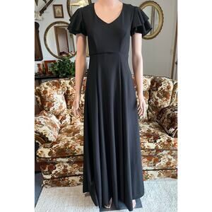 Southeastern Performance Apparel Black Flutter-Sleeve Maxi Dress